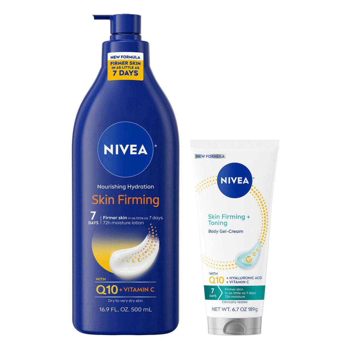 NIVEA Skin Firming Body Lotion and Gel Cream Variety Set, 2 Items – product photo (Lotions)