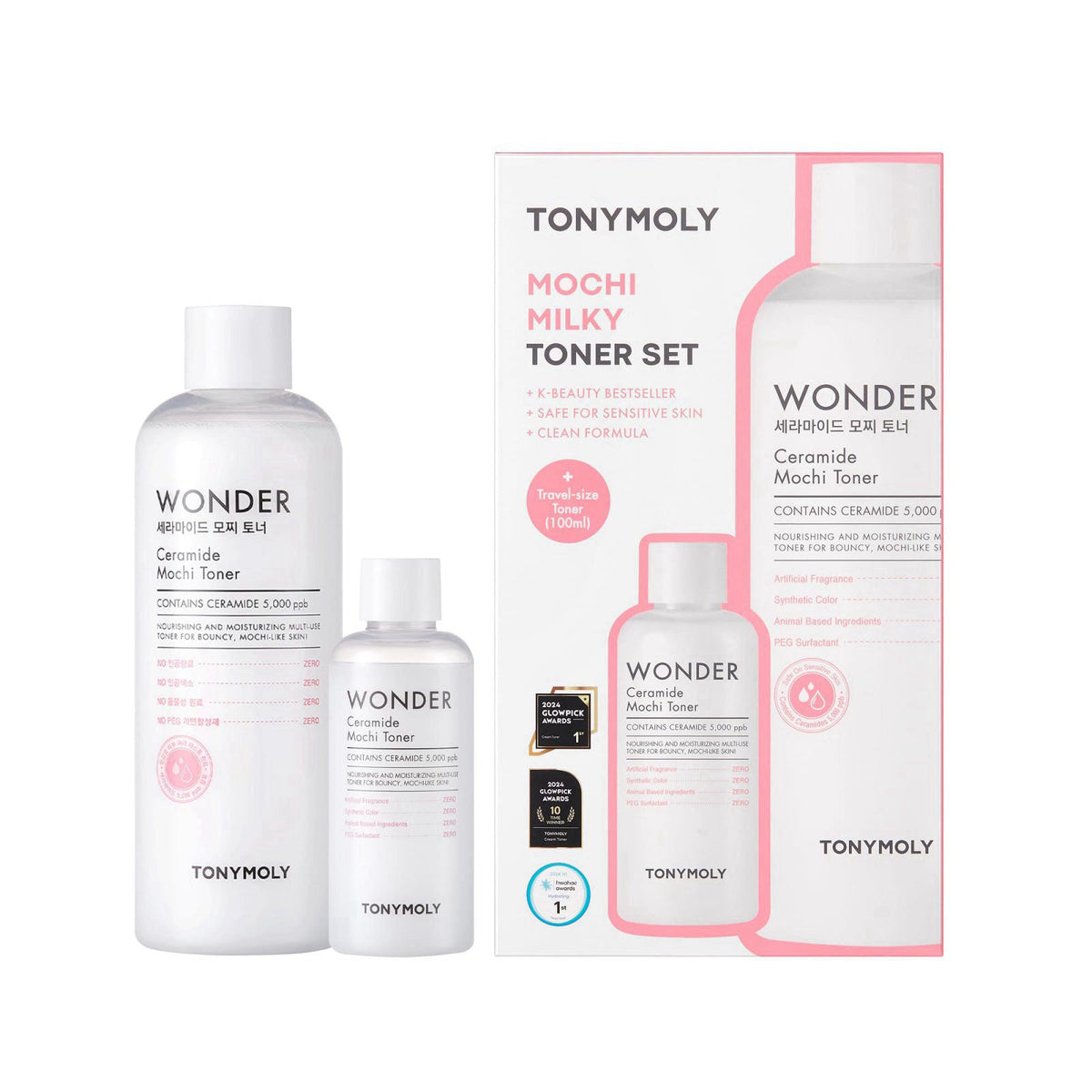 TONYMOLY Wonder Ceramide Mochi Toner Set - Hyaluronic Acid, Barrier Repair – close-up detail