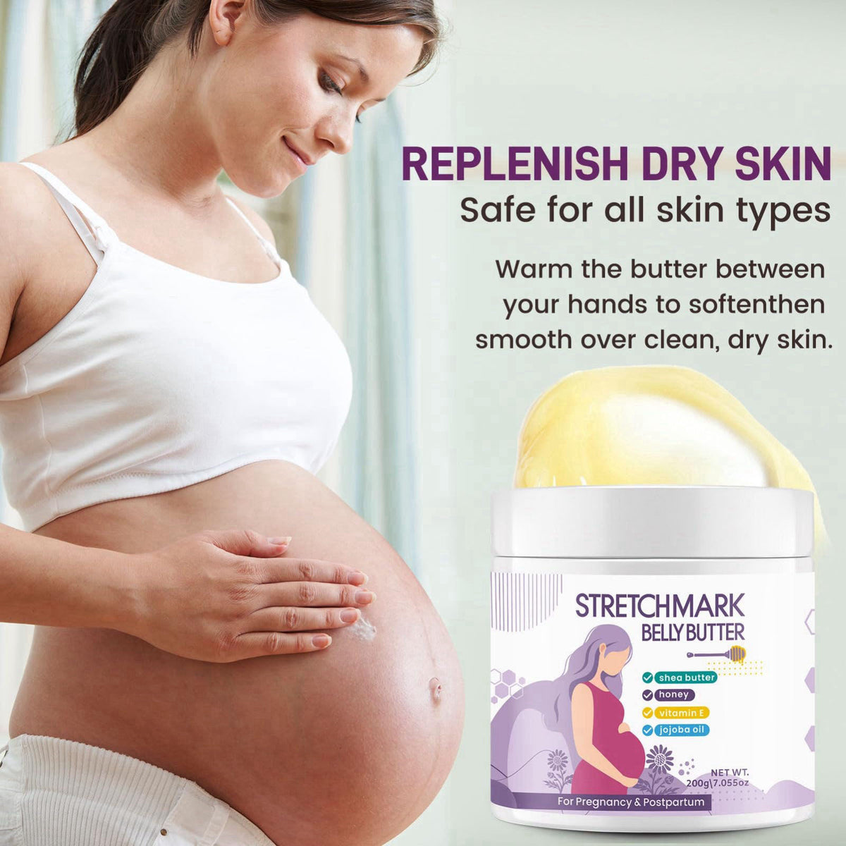 AOAO Pregnancy Moisturizing Skin Care Set, Safe Support Skin Elasticity – close-up detail