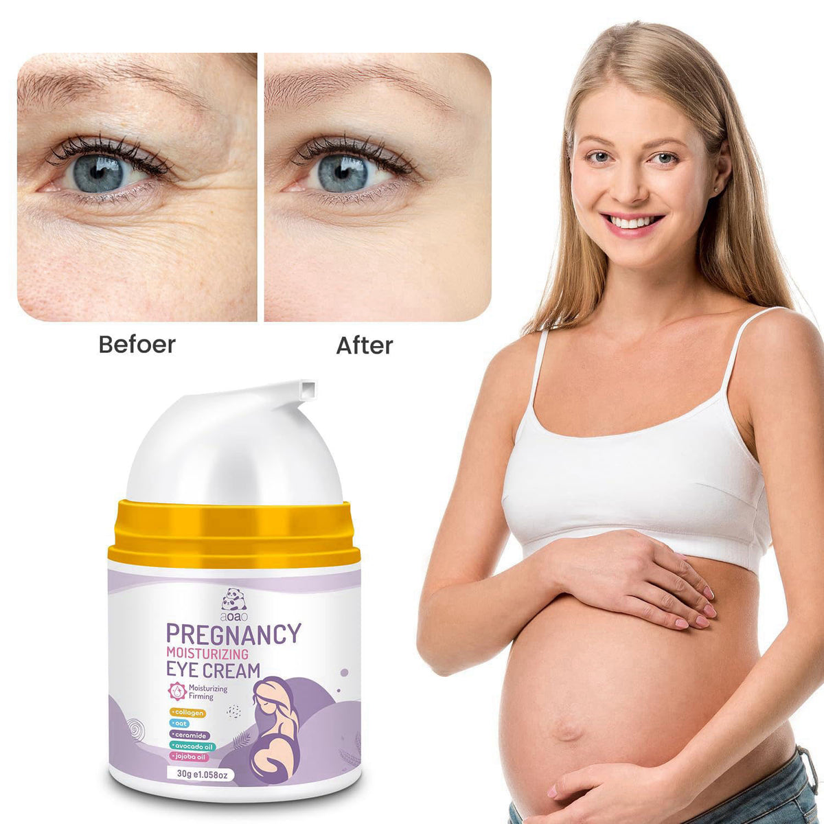 AOAO Pregnancy Moisturizing Skin Care Set, Safe Support Skin Elasticity – alternate angle