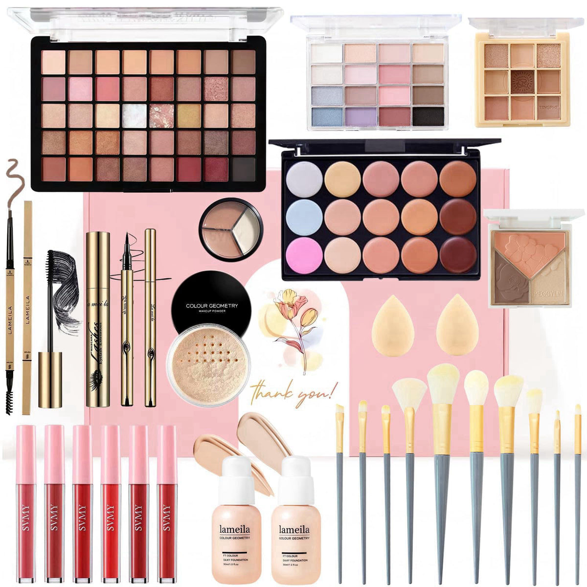 QIONG Makeup Kit for Women & Teens, All-in-One Beauty Set, 40-Box – close-up detail in 40-Box