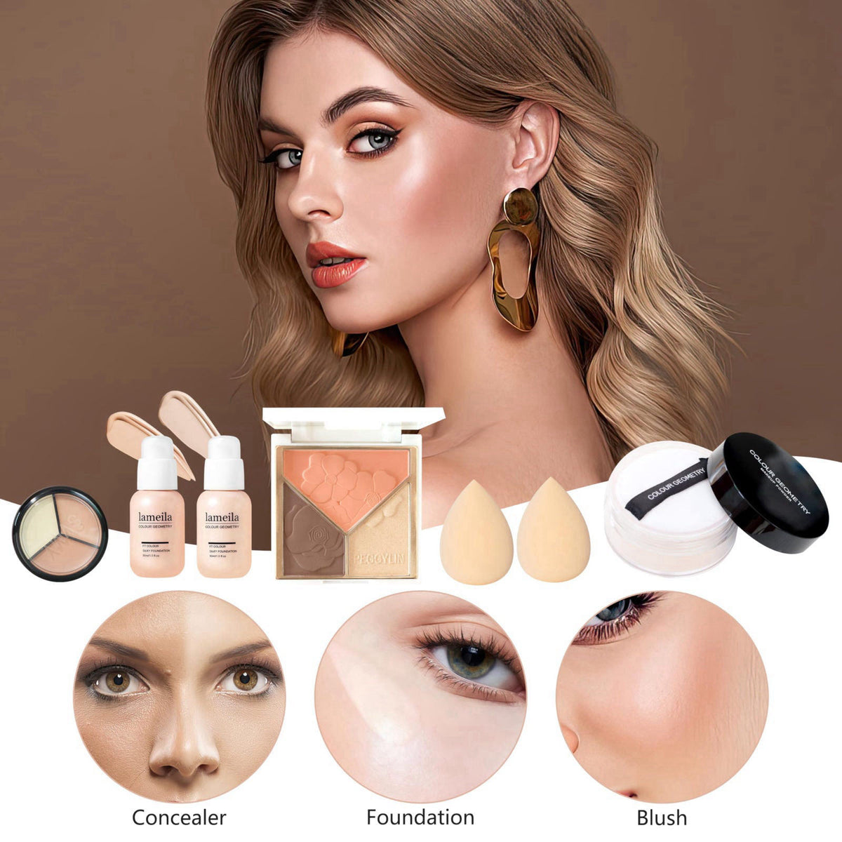 QIONG Makeup Kit for Women & Teens, All-in-One Beauty Set, 40-Box – full view
