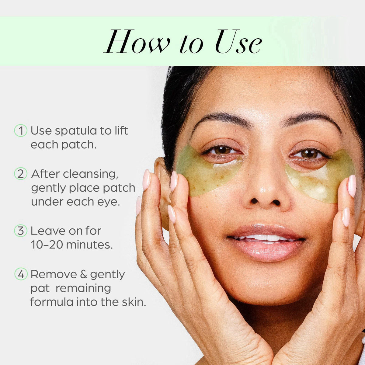 PÜR MINERALS Hydrogel Rejuvenating Under Eye Patches, Mellow Eyes - Hydrates, Plumps & Brightens Under Eye – back view a