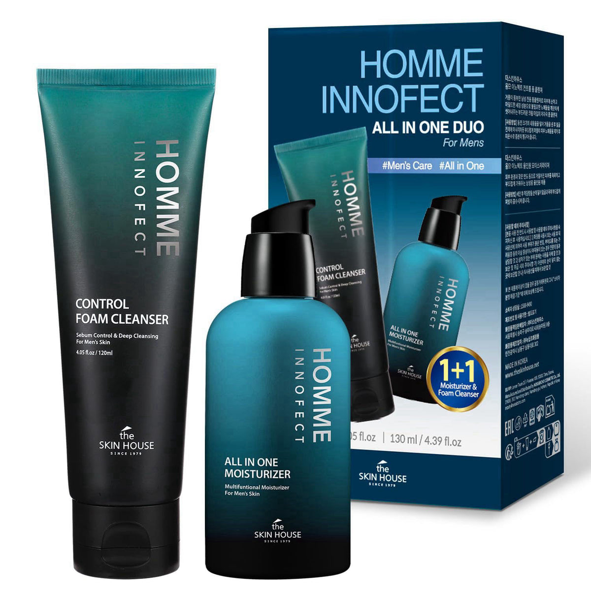 The Skin House Homme Innofect Duo Gift Set, For Men—Cleanser, Moisturizer – product photo (Sets &amp; Kits)