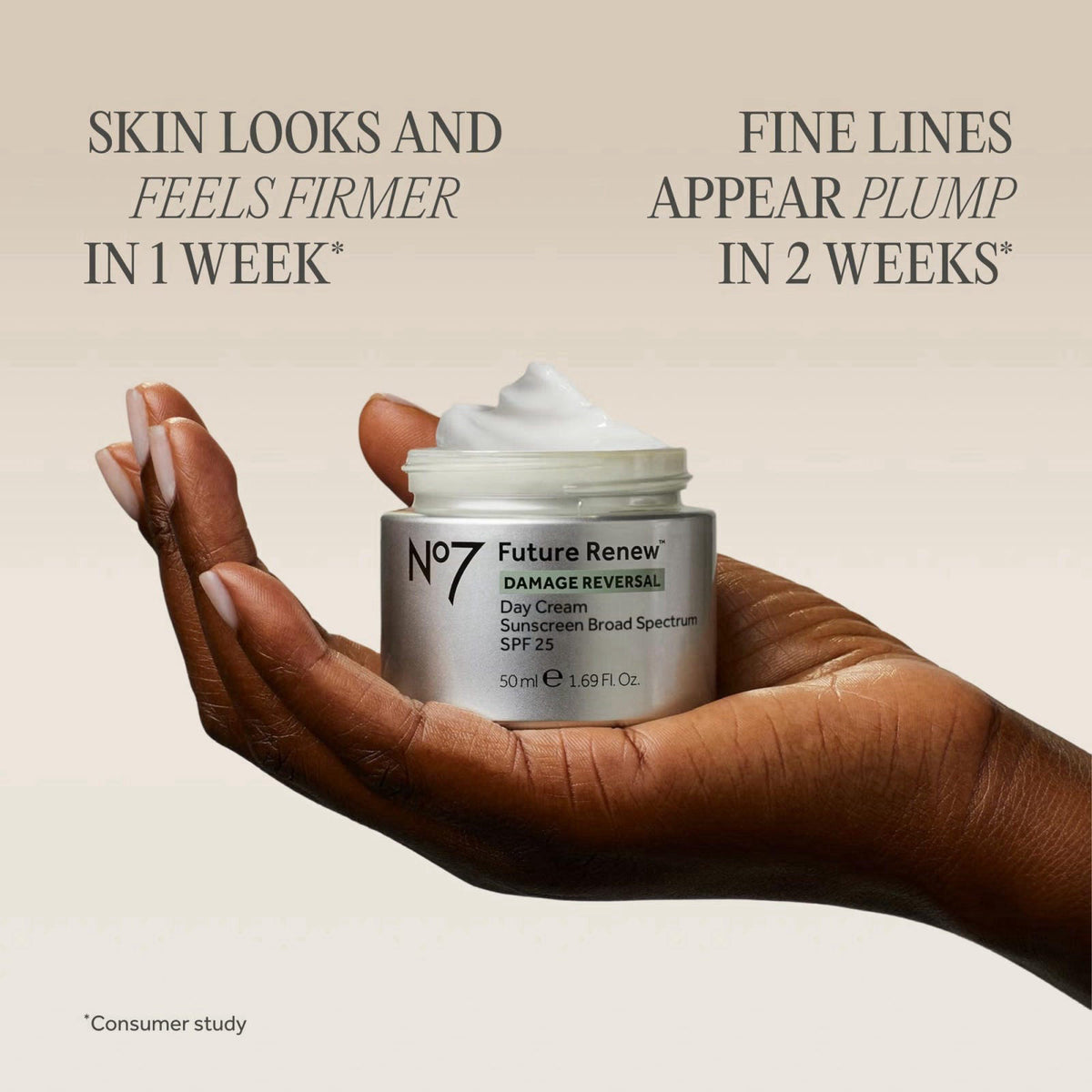 No7 Future Renew Damage Reversal Face Cream with SPF 25 - Anti Aging Face Moisturizer with Skin Firming Benefits - Formu