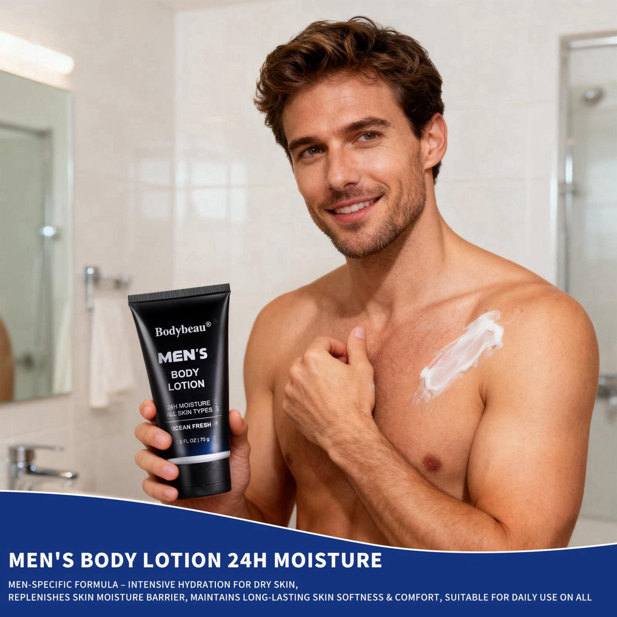 Beautifier Life Men's Bath and Body Spa Set, 7-Piece Kit with 3-in-1 Shower Wash, Body Scrub, Body Mist, 2-in-1 Handmade