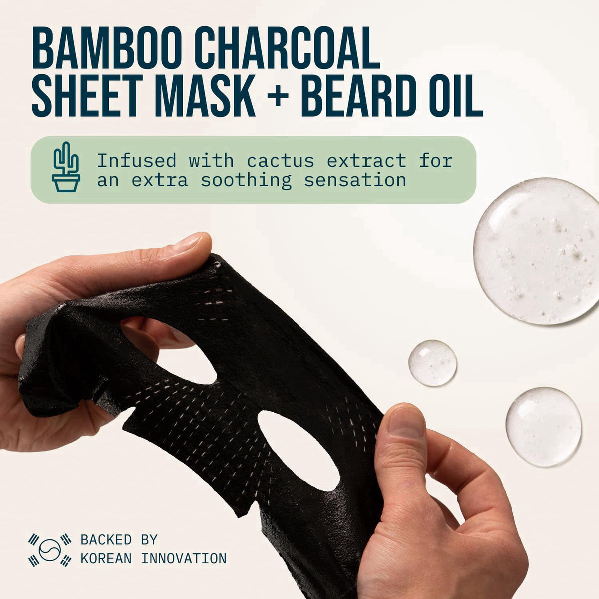 Cardon Charcoal Face Mask for Men w/Beard Oil - Hydrating Face Mask - 4ct – alternate angle