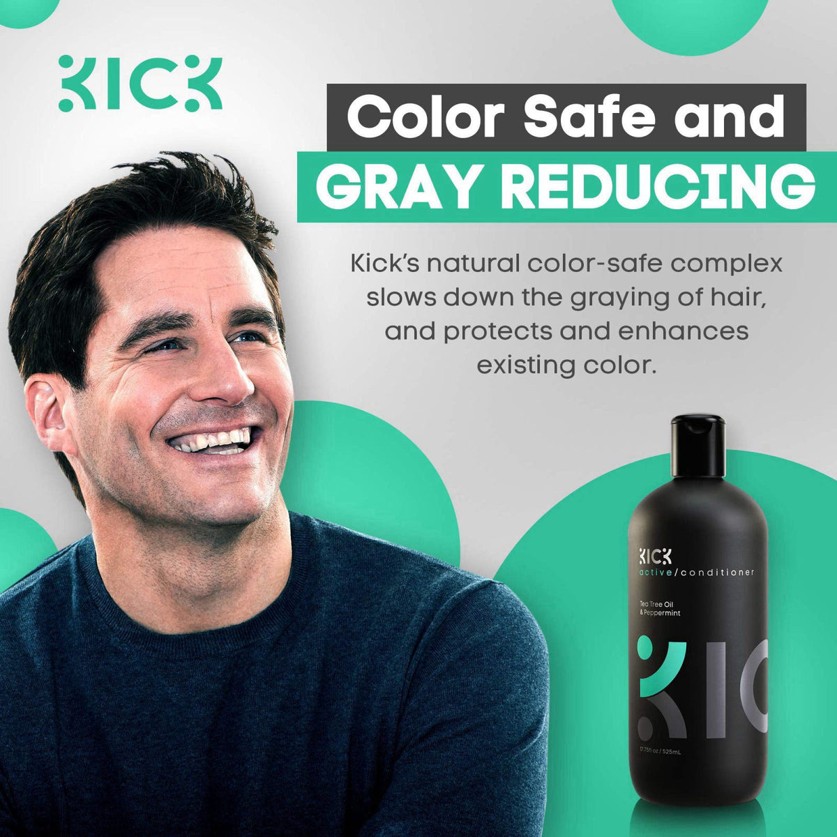 Kick Mens Conditioner, Tea Tree and Peppermint – full view