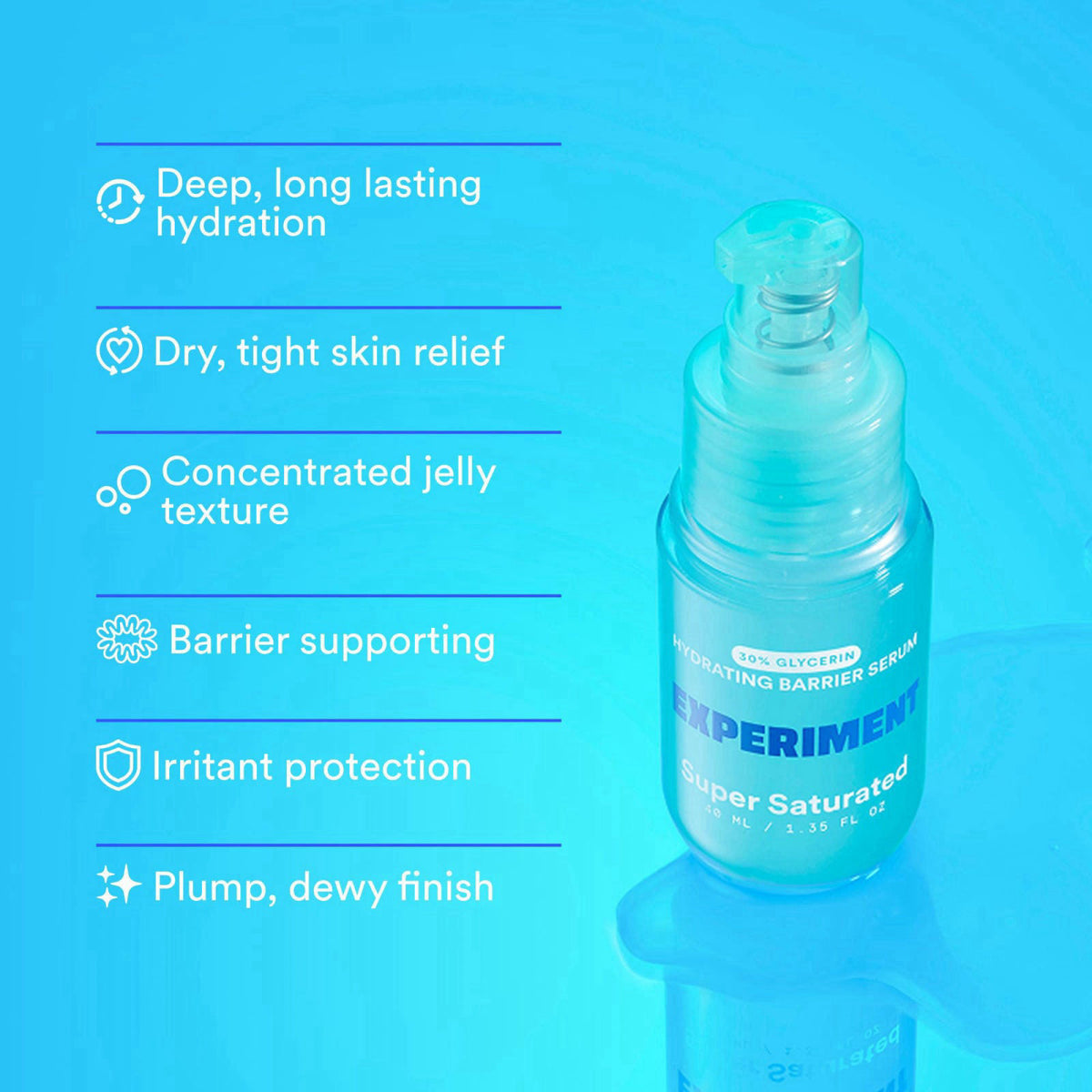 Experiment Super Saturated Ultra Hydrating Barrier Serum Refill – back view and specifications