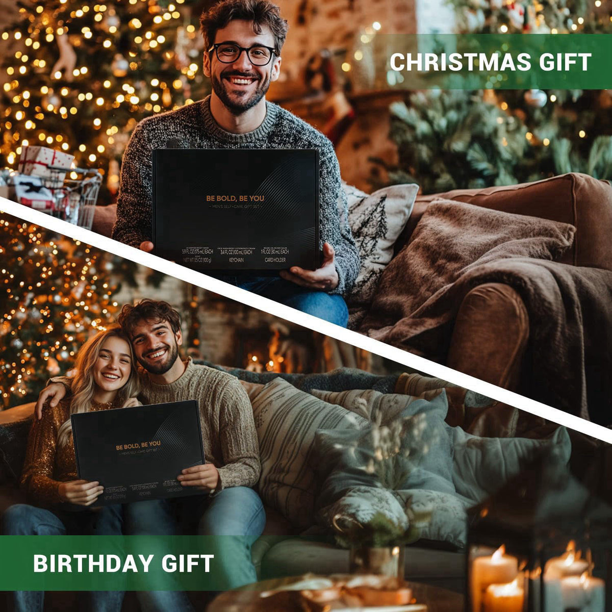 Rinse & Robust Beard Kit for Men, Gifts for Men, Cedarwood Beard Oil Gift Sets, Birthday Gifts Mens Stocking Stuffers fo