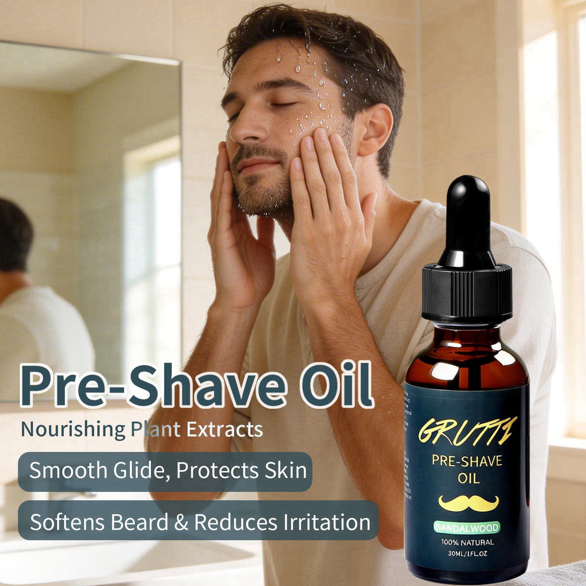 GRUTTI 9Pcs Men Shaving Kit, Premium Wet Shave Set for Smooth Comfort Shaving – full view