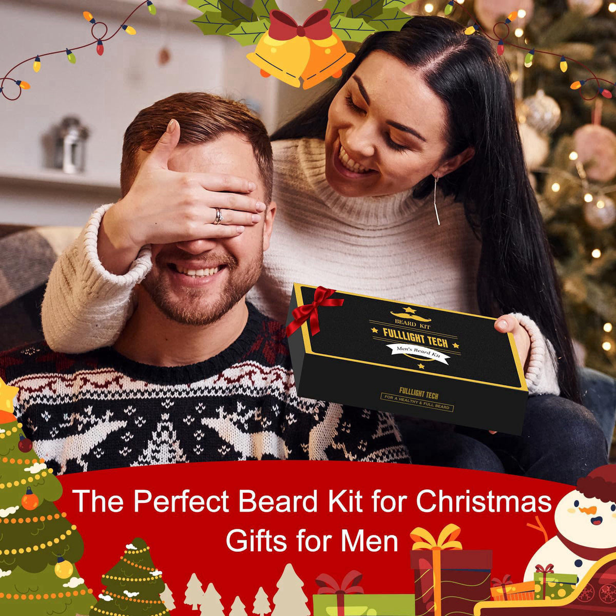 FULLLIGHT TECH Skin Care Gift Set for Men, Beard Care Kit – full view