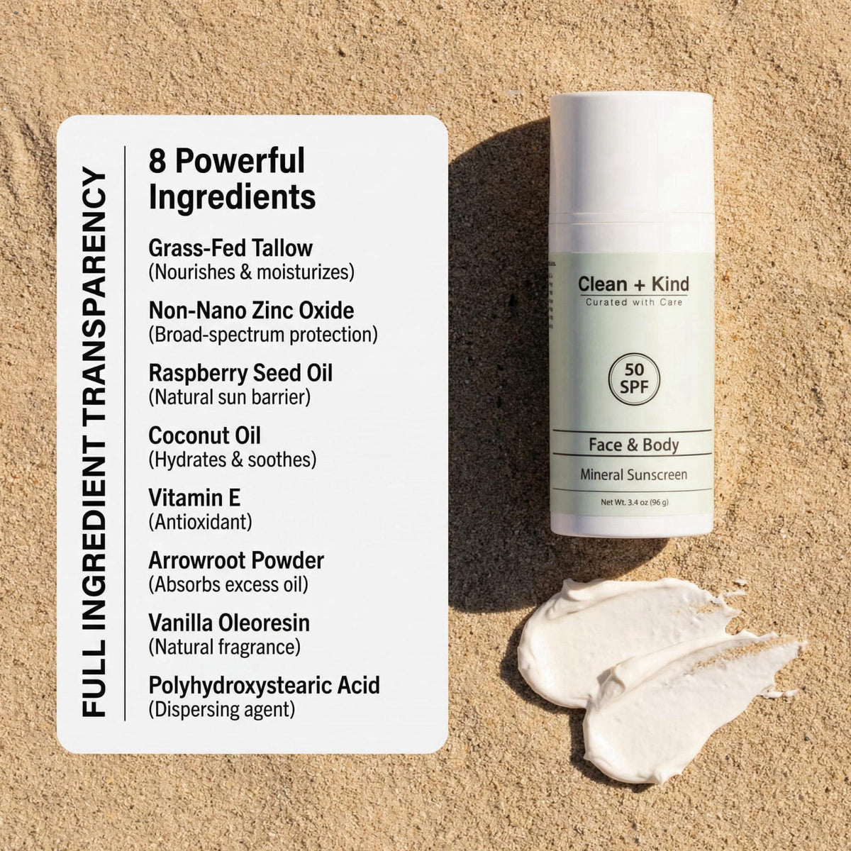 Clean + Kind – Body Sunscreens on display