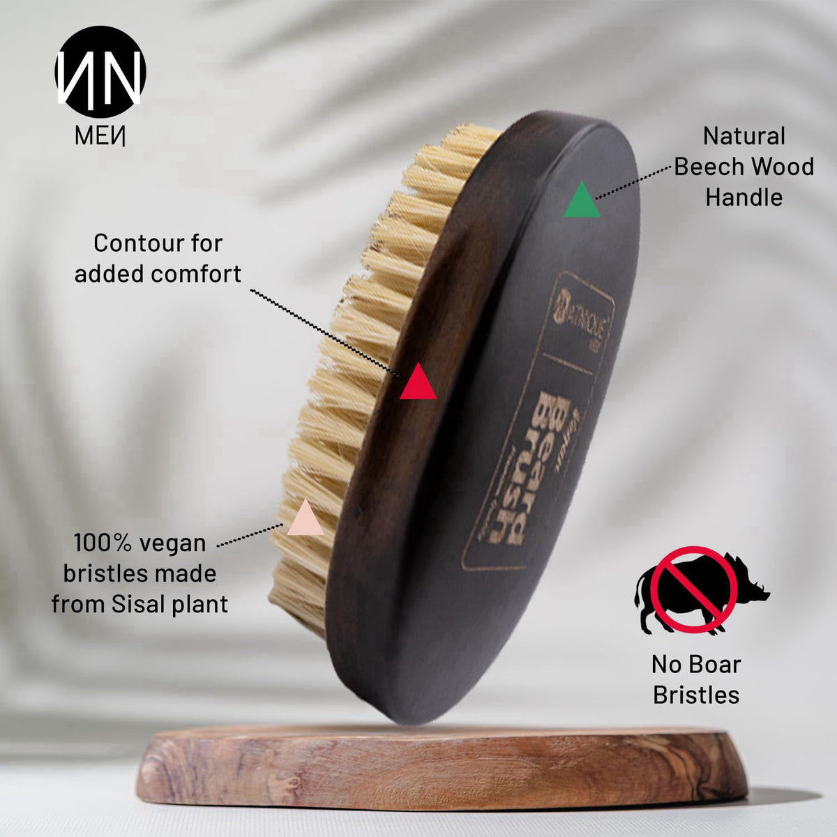 Natnique Beard Care Gift Set – Organic Jojoba Beard Conditioner with Vitamin E & Tea Tree + Vegan Beard Brush – Natural 