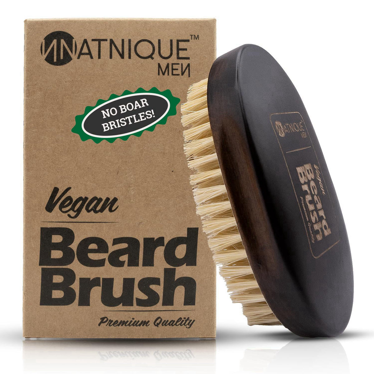 Natnique Beard Care Gift Set – Organic Jojoba Beard Conditioner with Vitamin E & Tea Tree + Vegan Beard Brush – Natural 