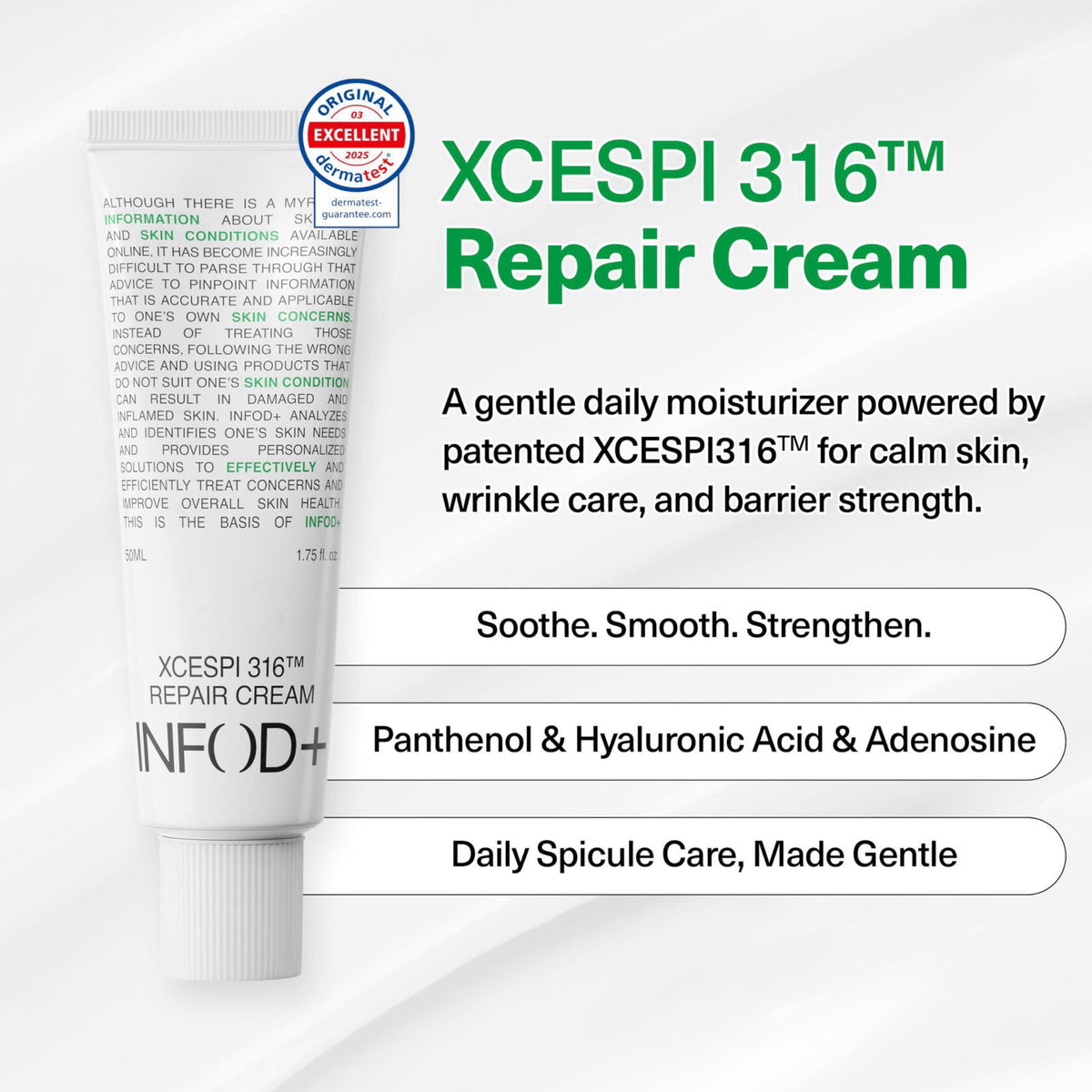 INFOD+ INFODPLUS Sensitive Skin Moisturizer Face Cream with Ceramide and Panthenol, Barrier Repair Support Hydrating Soo
