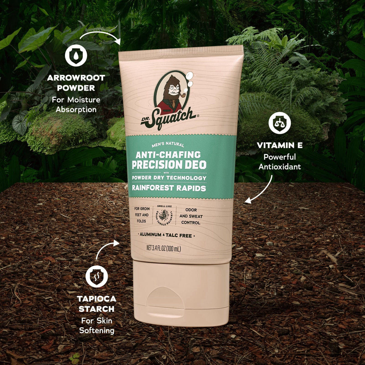 Dr. Squatch Whole Body Men’s Deodorant, Aluminum Free (3.4 fl oz, 2-Pack) – packaging and label