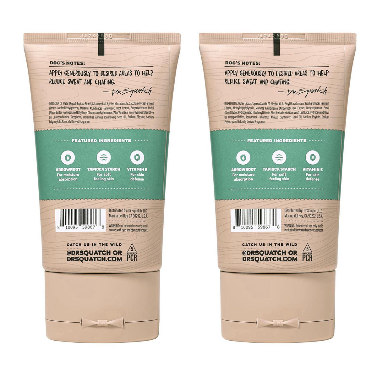 Dr. Squatch Whole Body Men’s Deodorant, Aluminum Free (3.4 fl oz, 2-Pack) – alternate angle