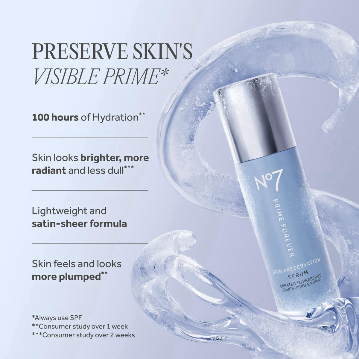 No7 Prime Forever Skin Preservation Face Serum, Hyaluronic Acid, 1 oz – close-up detail