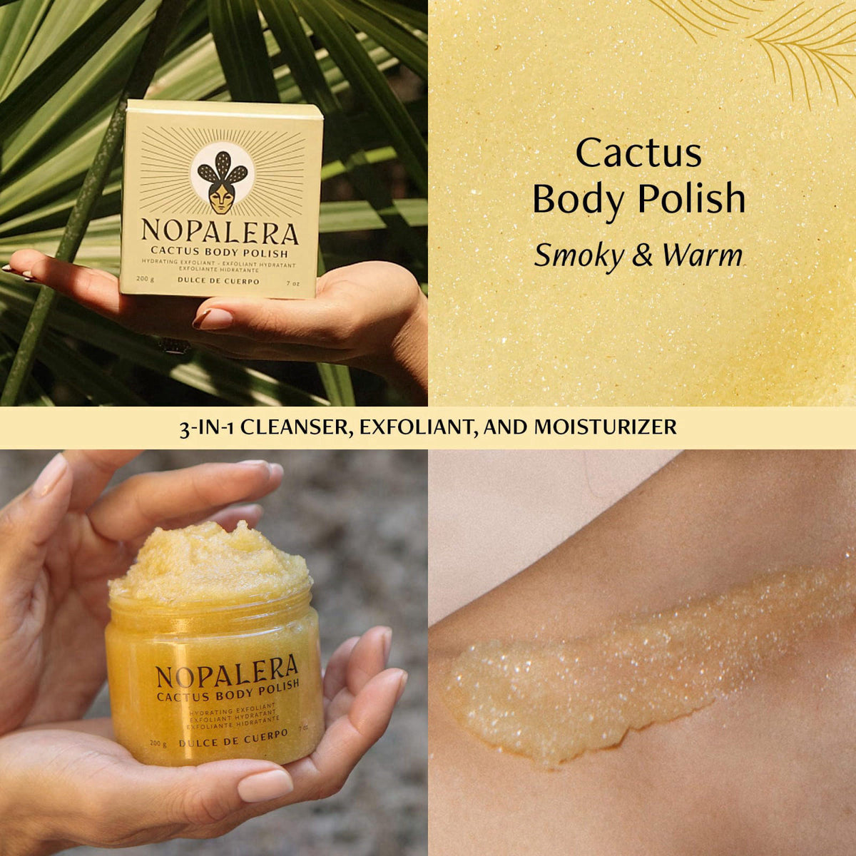 Nopalera Cactus Body Scrub and Exfoliator, Dulce De Cuerpo, 7 oz – close-up detail