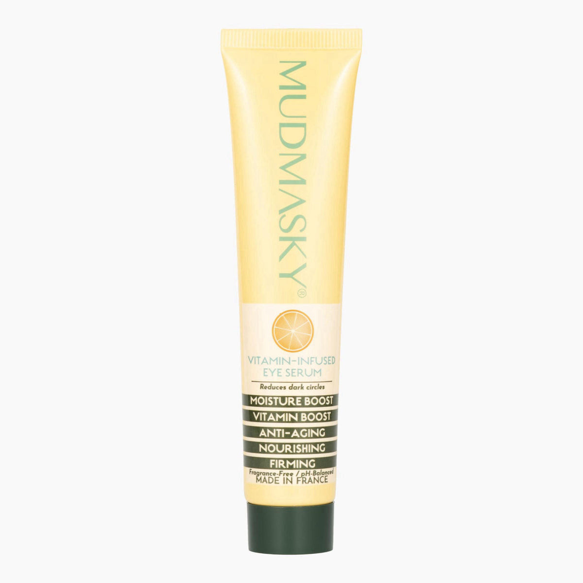 MUDMASKY Vitamin-Infused Eye Serum 1.0 FL. OZ. - MADE IN FRANCE - with Vitamin C & K, Reduces Dark Circles, Firms, Moist