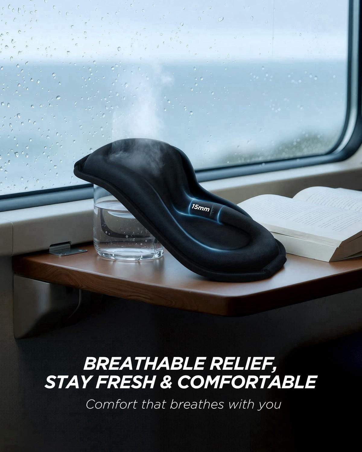 Tolaccea 3D Cooling Sleep Mask with Double Coldfocus Gel for Hot & Cold Therapy – full view