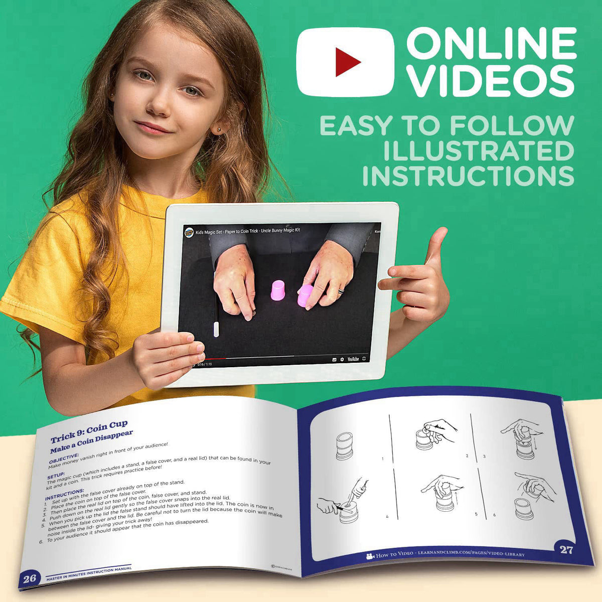 Learn & Climb Mega Magic Kit for Kids - Perform 100's of Today's Most Exciting Tricks - Magic Set with Tutorial Videos f