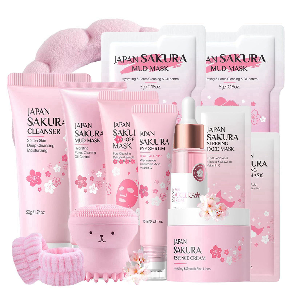 EONFAVE Sakura Skin Care Set for Teen Girls Birthday Gifts - Kids Skin Care Set for girls Ages 8-12 -Skincare for Girls 