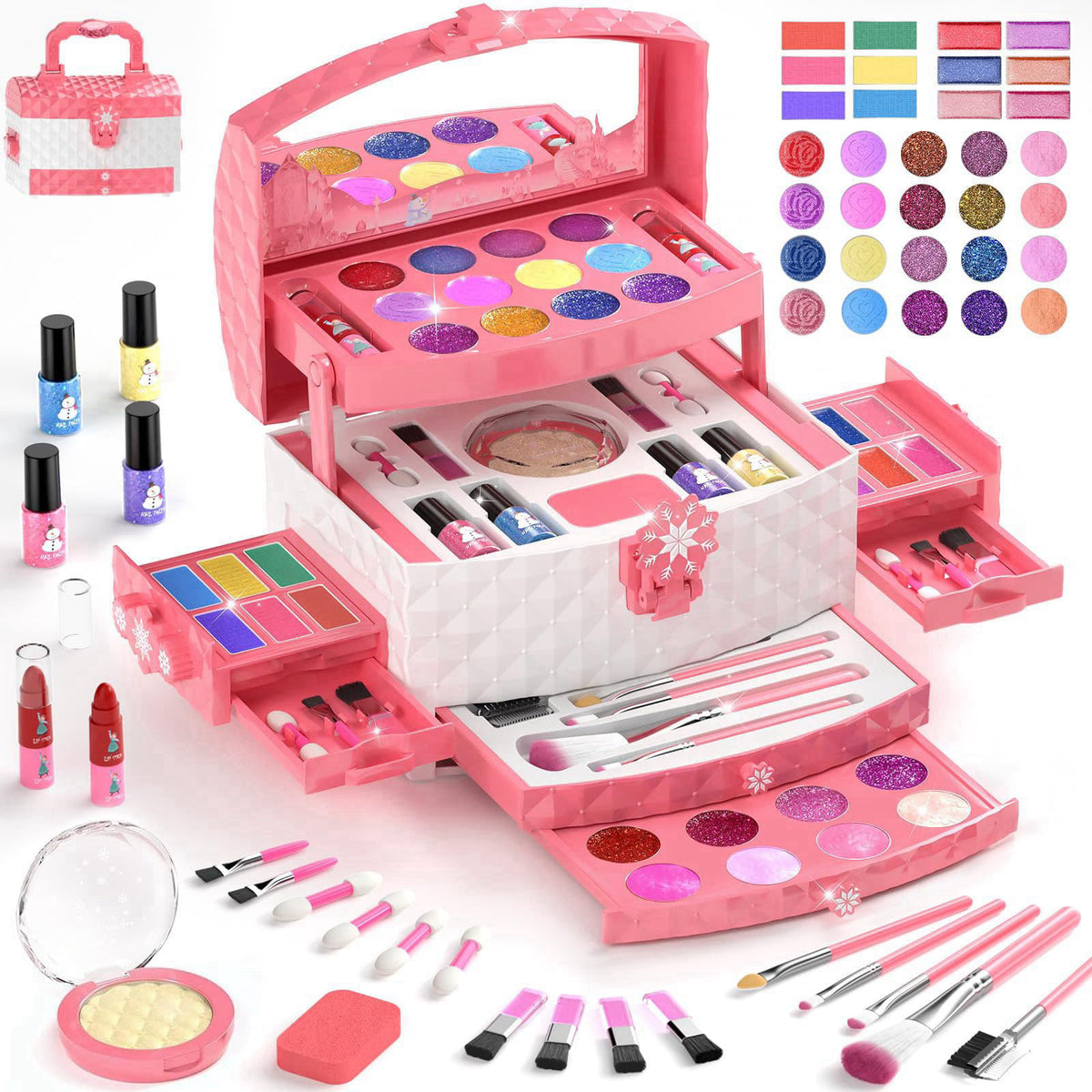 GirlsHome 57 Pcs Kids Makeup Set for Girls, Washable Real Cosmetic Toddler Makeup Set – product photo (Makeup)
