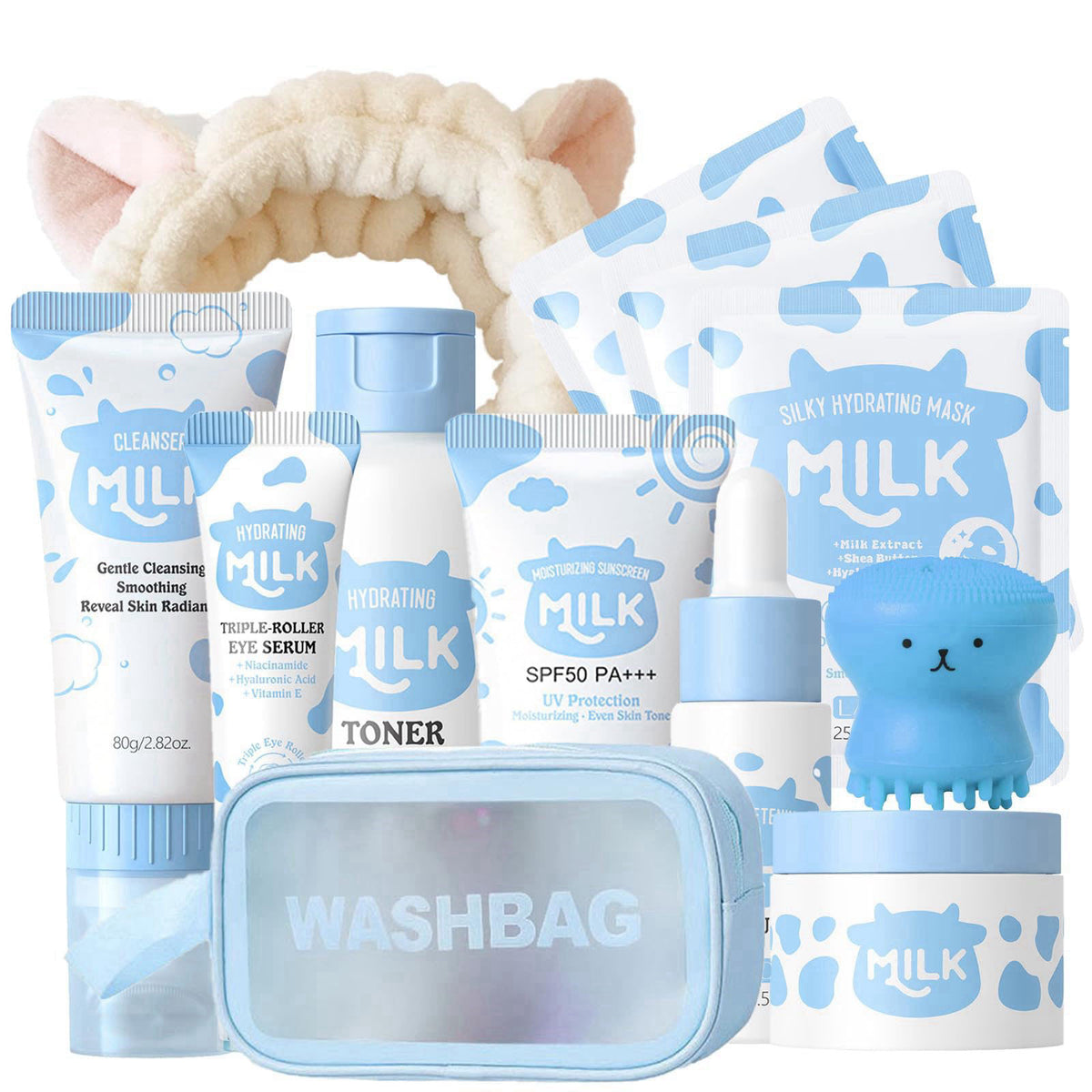 MrCuvaryas Milk Skin Care For Kids Teens Gift Set - Skin Care Set For Girls Ages 8-12 - Skincare For Teens 10-12 - 12 In