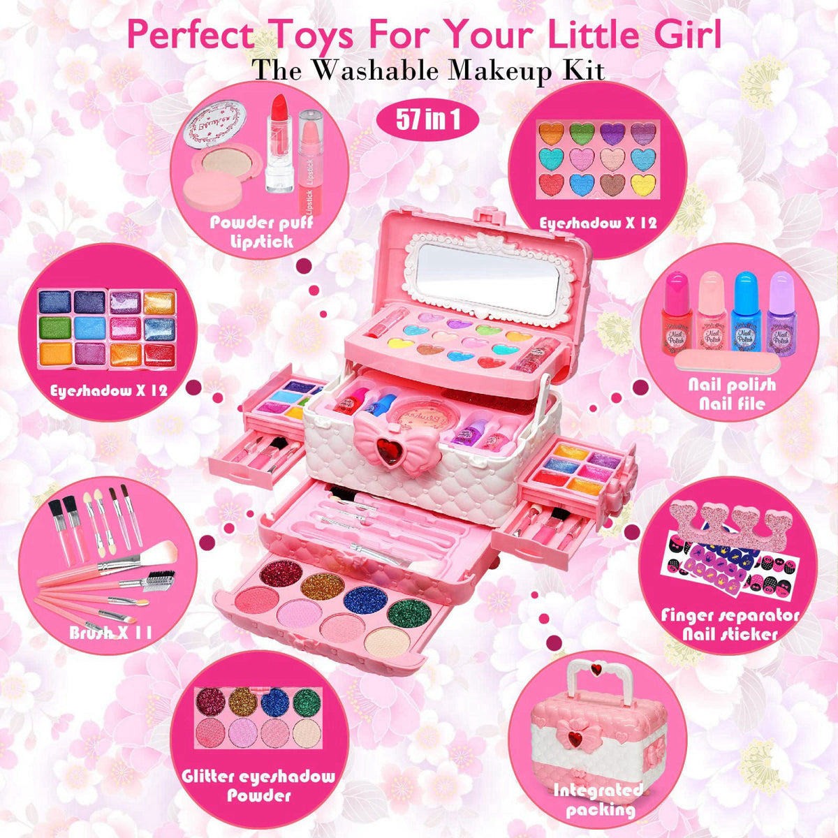 RIPIFAIRY Kids Makeup Sets for Girls - Kids Makeup Sets for Girls 5-8 – full view, size Kids Makeup Sets for Girls - Mak