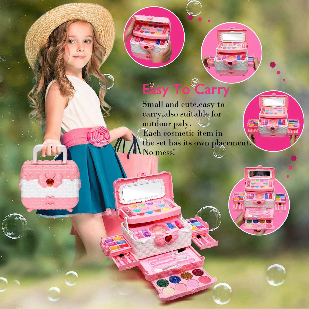 RIPIFAIRY Kids Makeup Sets for Girls - Kids Makeup Sets for Girls 5-8 – back view and specifications
