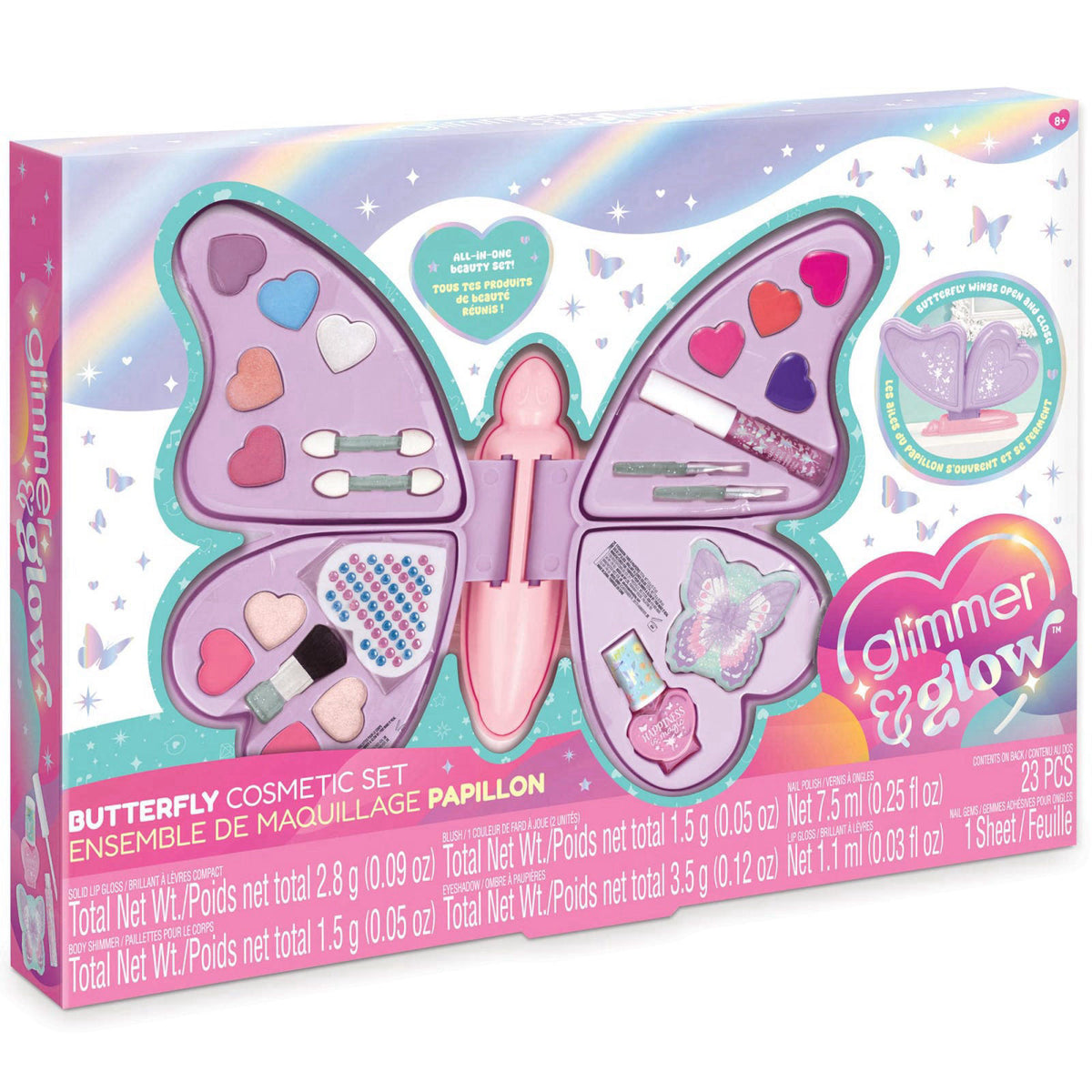 Make It Real Glimmer & Glow Butterfly Cosmetic Set, Kids Makeup Kit – product photo (Makeup)