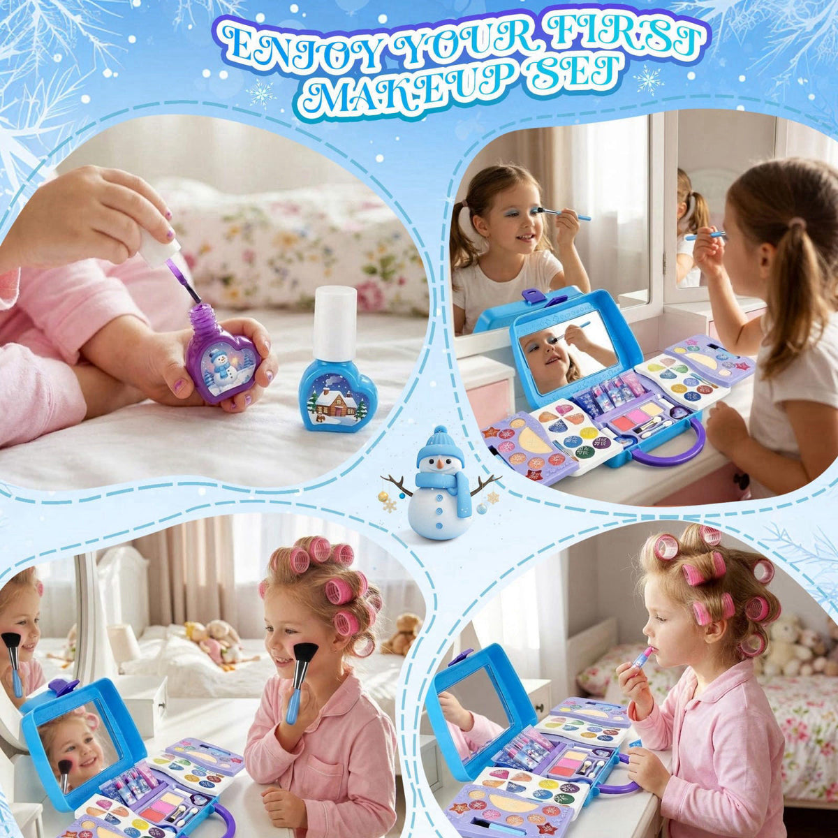 ROHSCE Kids Makeup Kit for Girls, 50PCS Washable Play Makeup Set – alternate angle