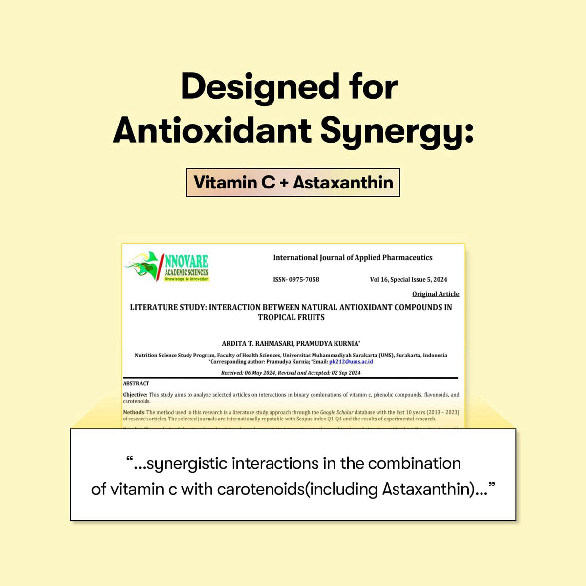VT COSMETICS Vitamin C Astaxanthin Serum, 1.01 fl oz / 30 mL – back view and specifications