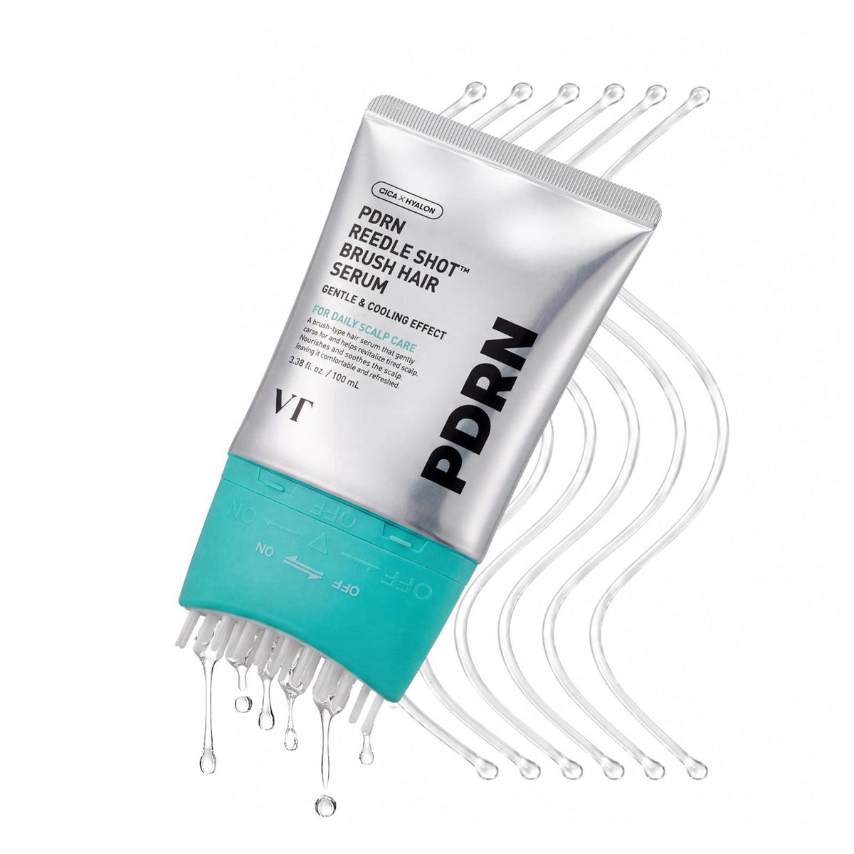 VT COSMETICS PDRN Reedle Shot Brush Hair Serum, 100 ml (3.38 fl oz ) – product photo (Scalp Treatments)