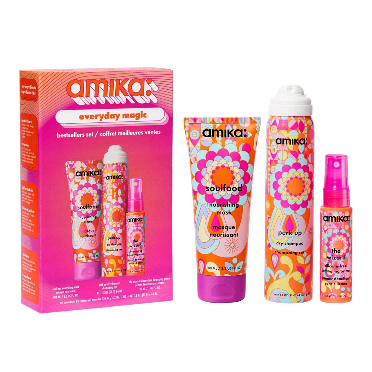 amika everyday magic bestsellers set | gift set for all hair types, TSA travel-size approved – product photo (Sets &amp;