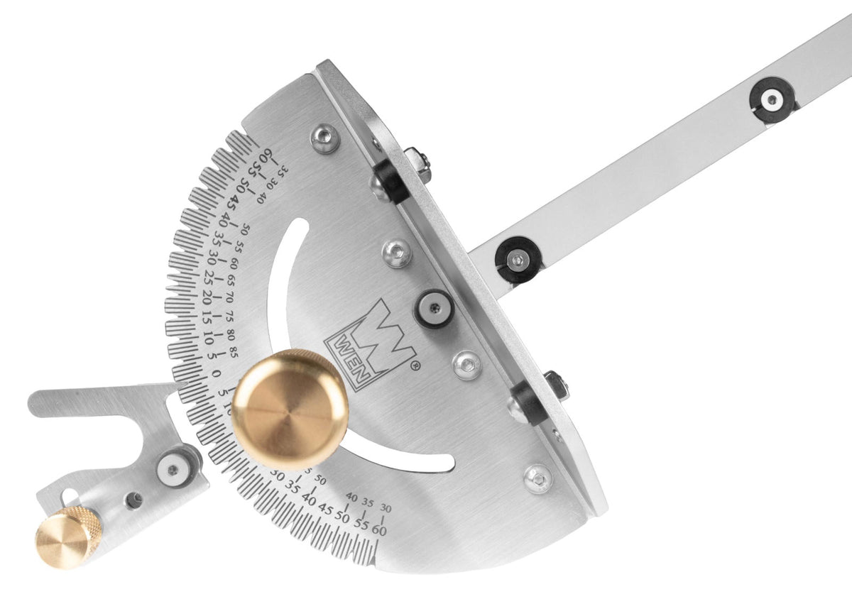 WEN Steel and Brass Premium Miter Gauge, 27 Angle Stops for Table Saws, Router Tables, Band Saws, and Woodworking Tools 