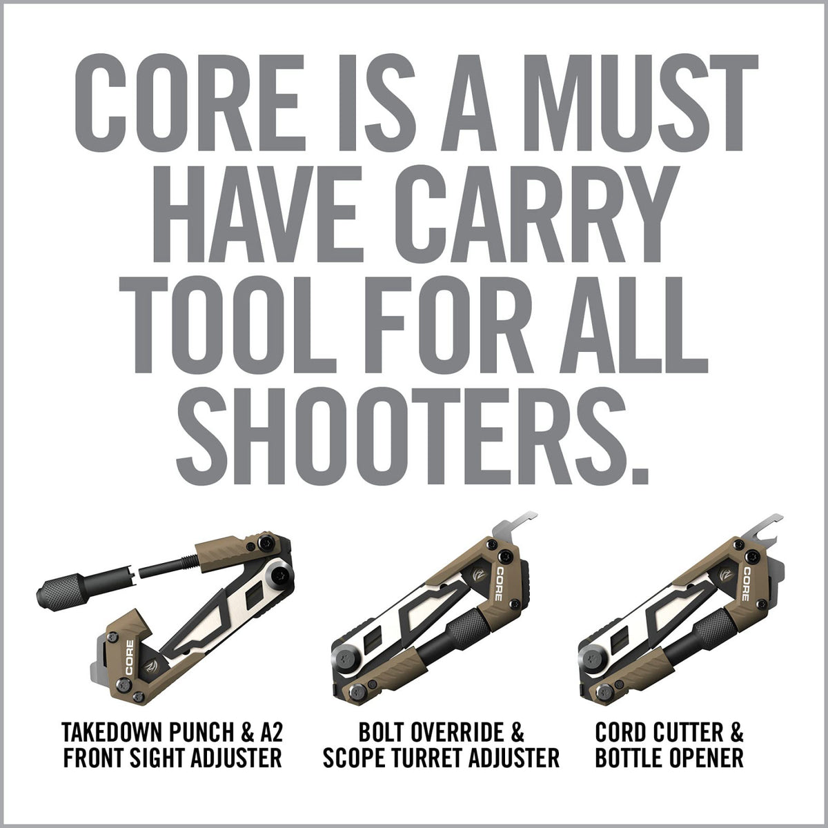 Real Avid Gun Multi Tool CORE: Tactical Rifle Tool & EDC Tools, Gun Accessories & Utility Tool Kit for Gun Maintenance, 