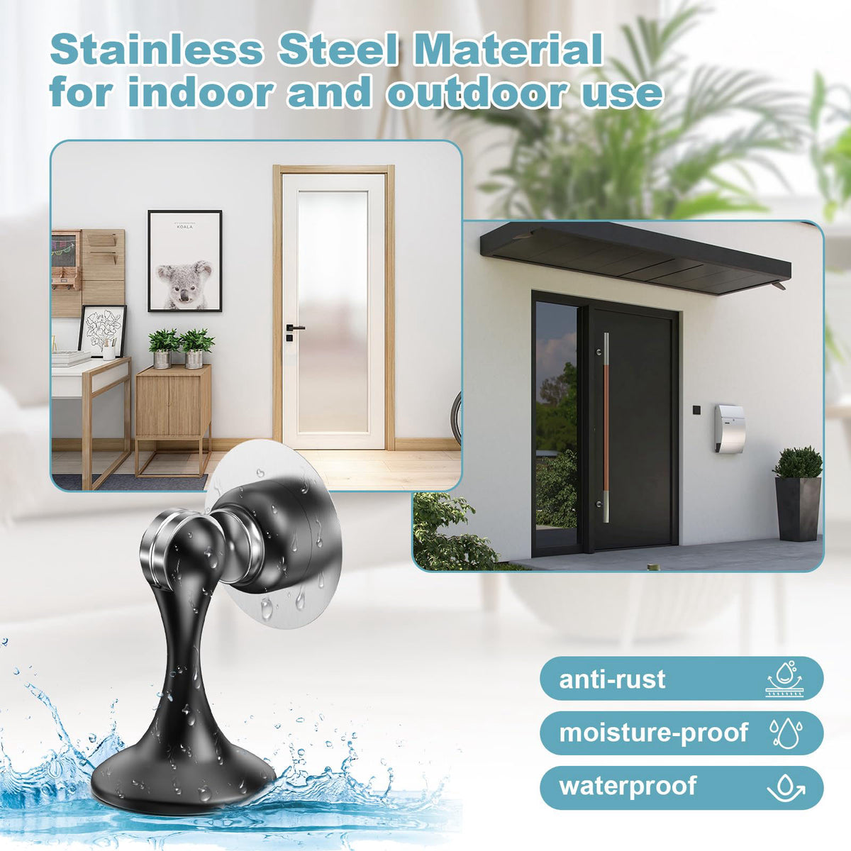 Profasion 8 Pack Magnetic Door Stoppers, Stainless Steel Door Stops for Wall and Floor Mounting, Door Holder Keep Door O