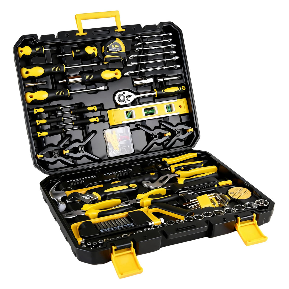 hoopoocolor 266-Piece Home Tool Set with– Complete Household Hand Tool Kit for Garage, Car, DIY & Workshop – Includes Ra