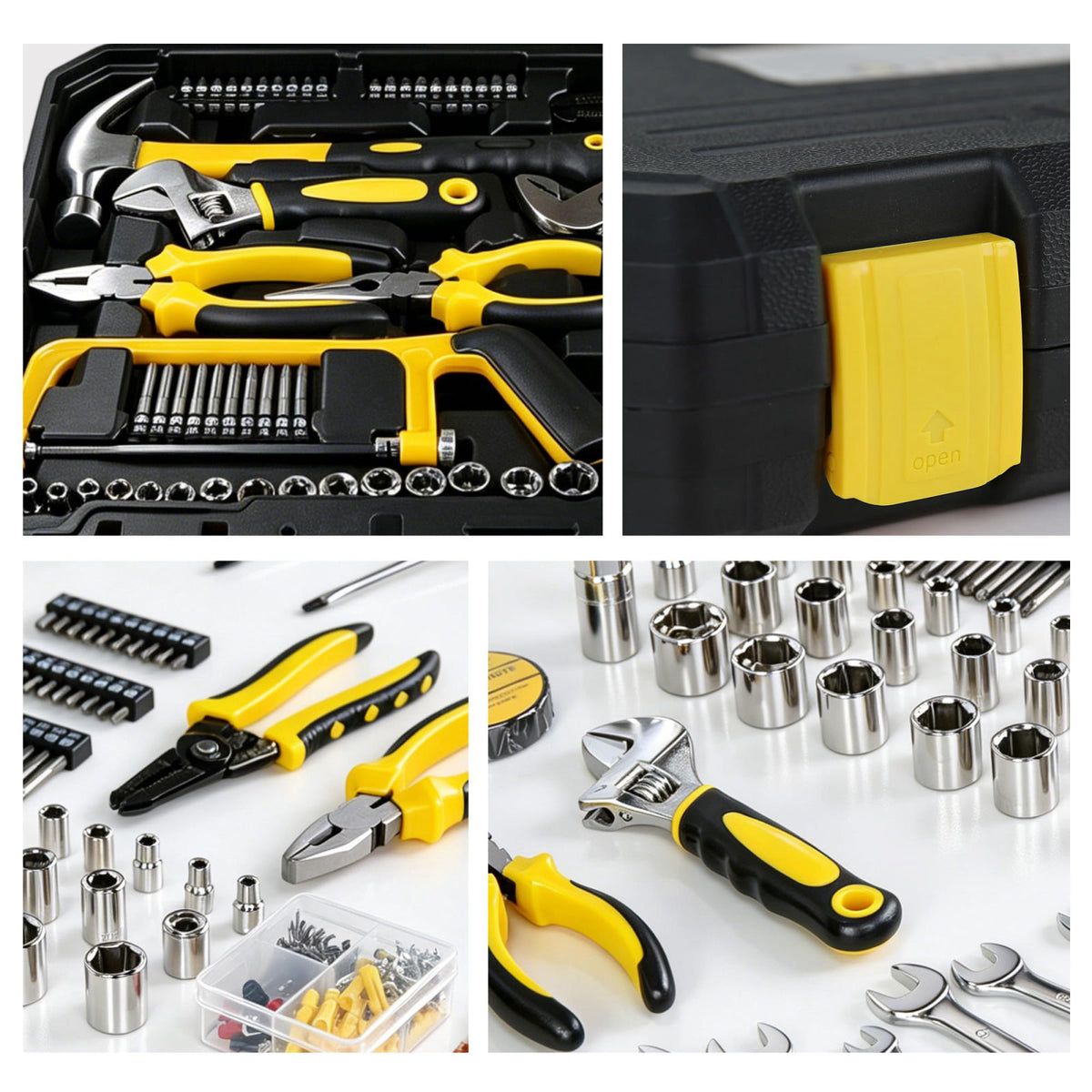 hoopoocolor 266-Piece Home Tool Set with– Complete Household Hand Tool Kit for Garage, Car, DIY & Workshop – Includes Ra