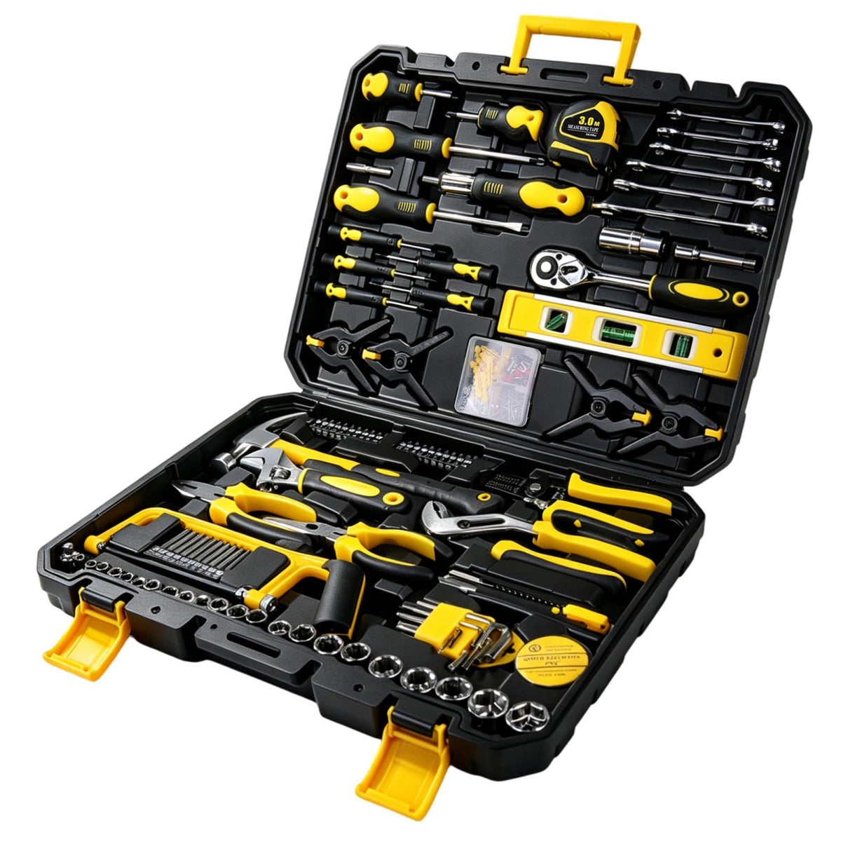 hoopoocolor 266-Piece Home Tool Set with– Complete Household Hand Tool Kit for Garage, Car, DIY & Workshop – Includes Ra