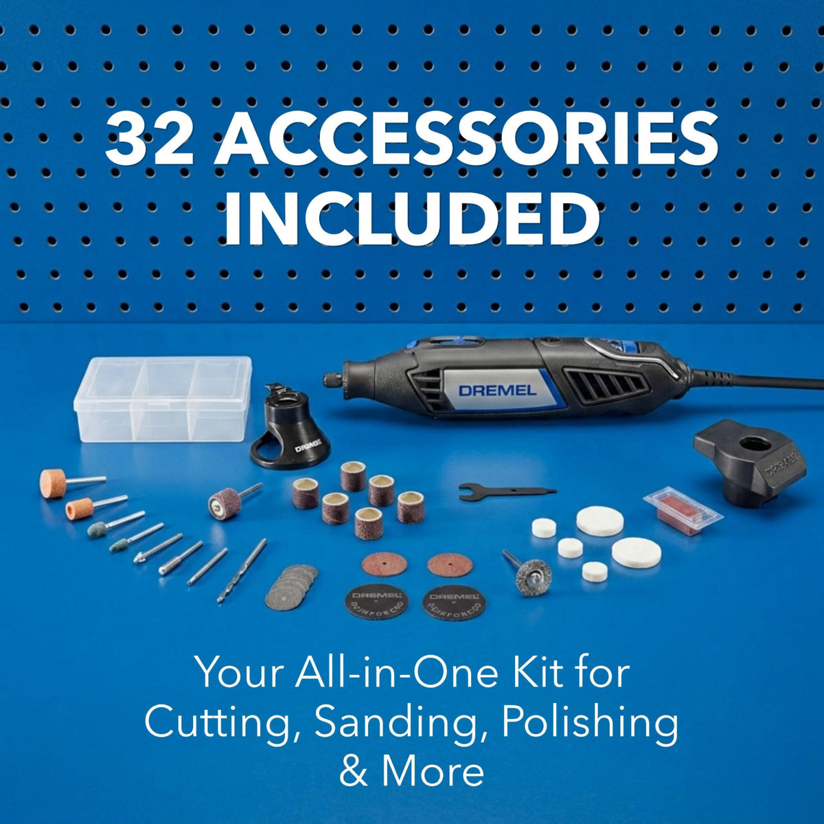 Dremel 4000-2/32 Rotary Tool Kit - Engraver, Polisher & Sander, Multi-Use – packaging and label
