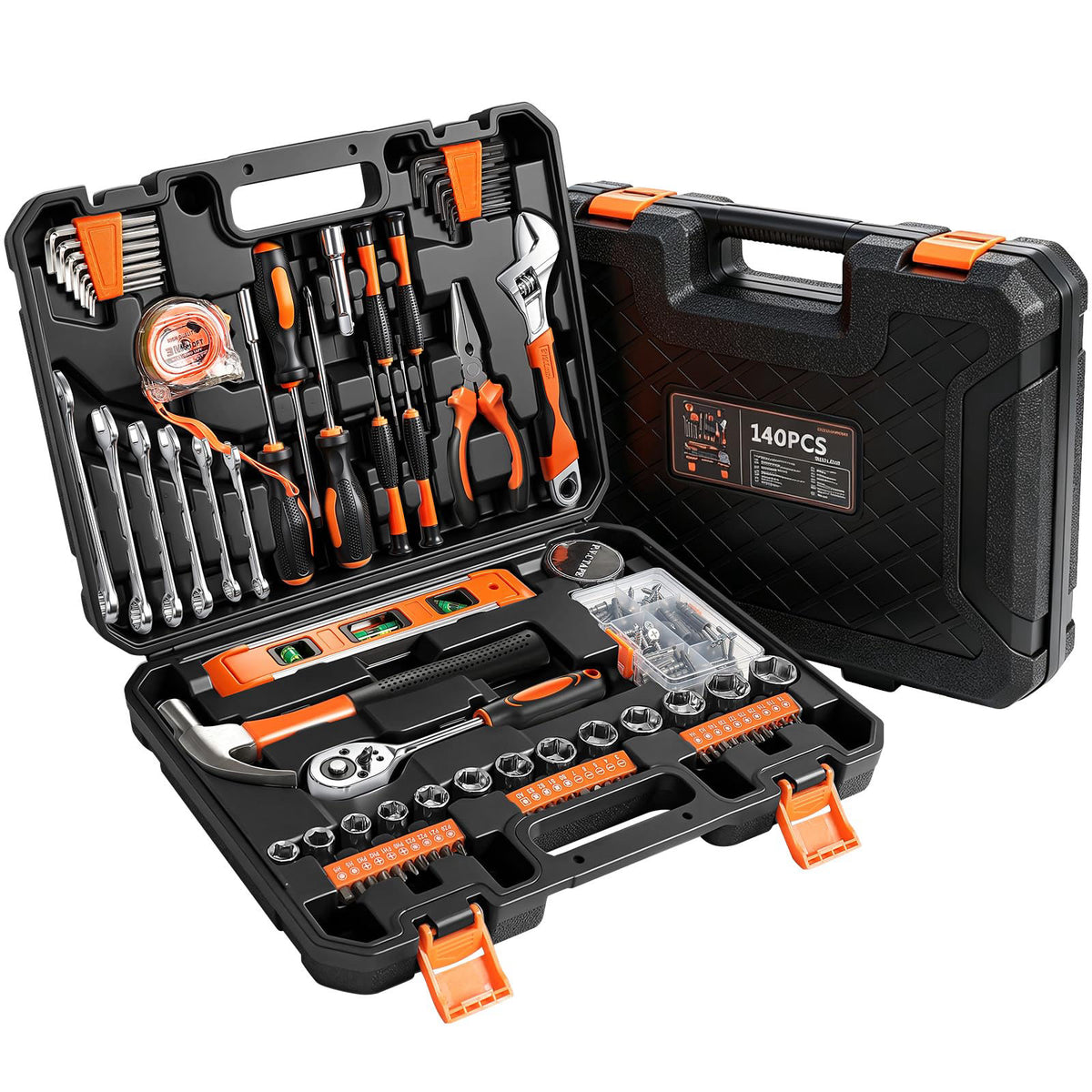 JENABOM Tool Set, 140PCS Home Hand Tool Kit with Storage Tool Box