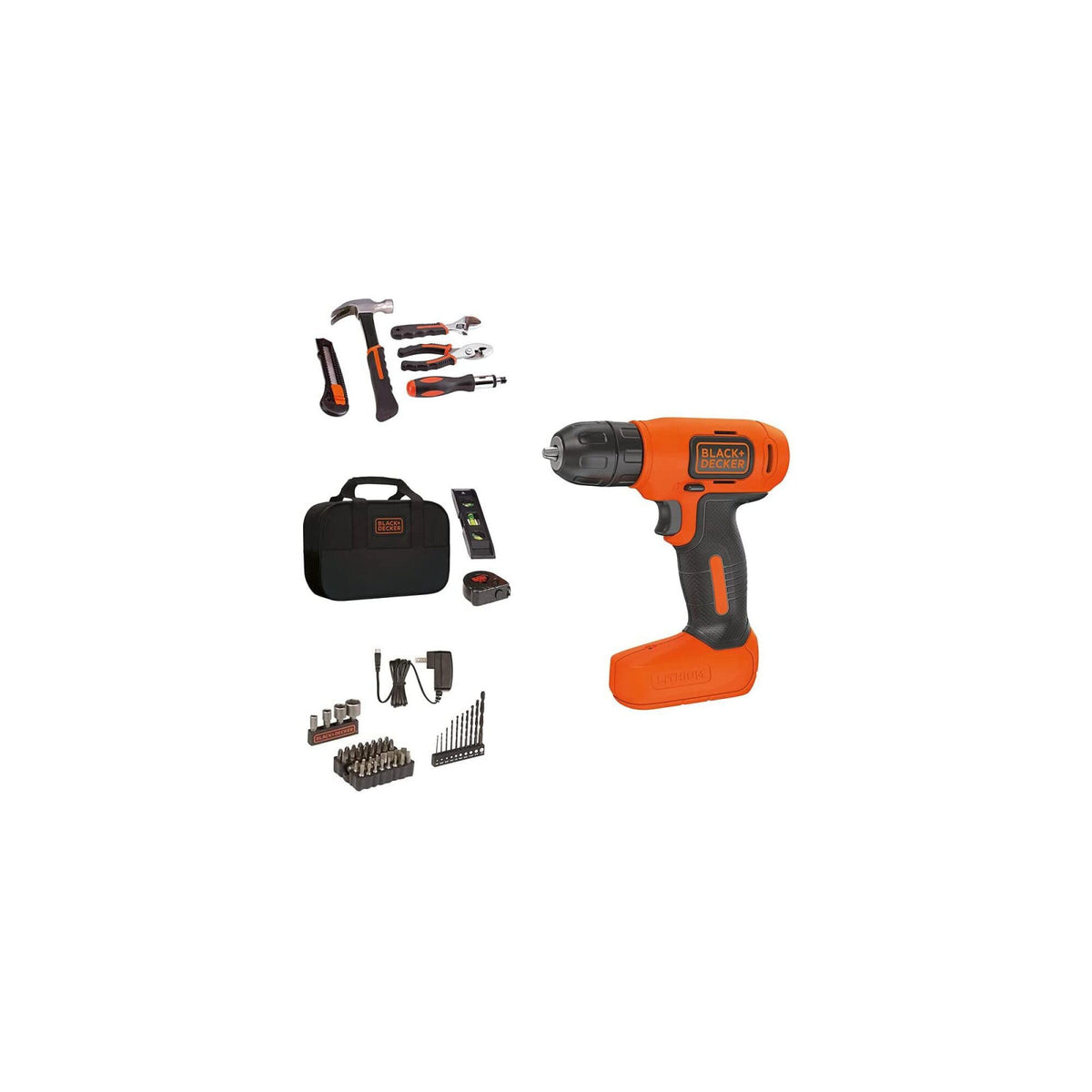 BLACK DECKER 8V MAX 57 Piece Cordless Drill and Household by Premium Selection