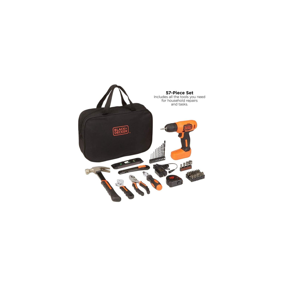 BLACK DECKER 8V MAX 57 Piece Cordless Drill and Household by Premium Selection — view 4