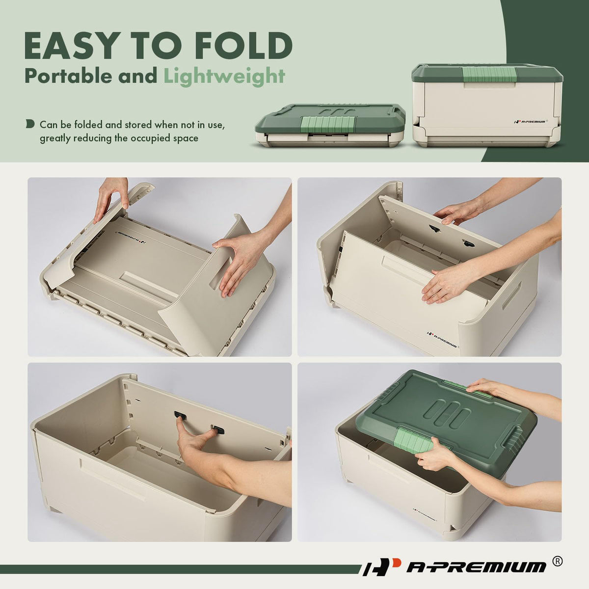 A-Premium Multifunctional Foldable Trunk Organizer and Storage Box – packaging and label
