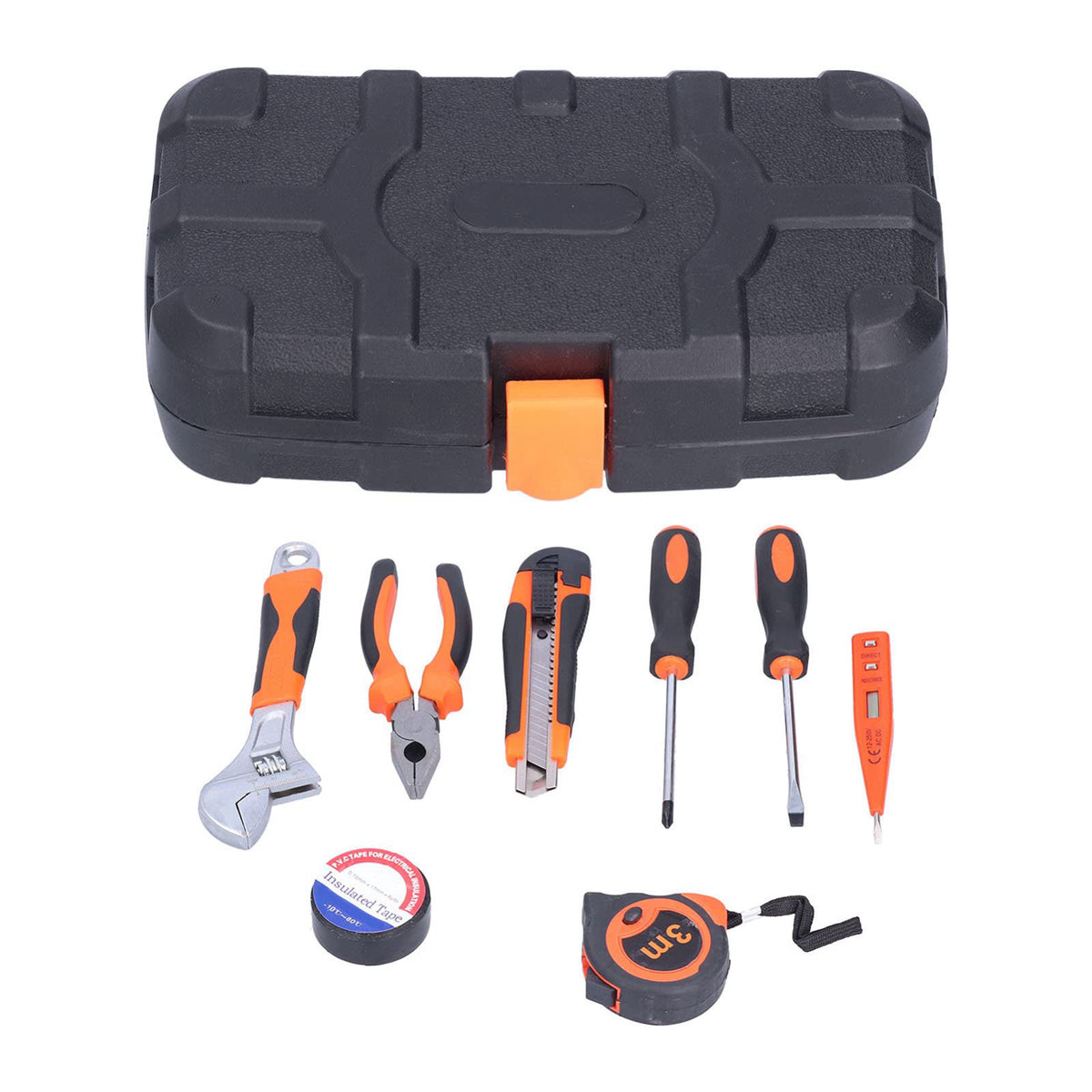ANKROYU FIXMAN 9Pcs Tool Set Portable Plastic Tools Kit Toolbox High Carbon Steel ABS Plastic Storage Box Durable Anti S