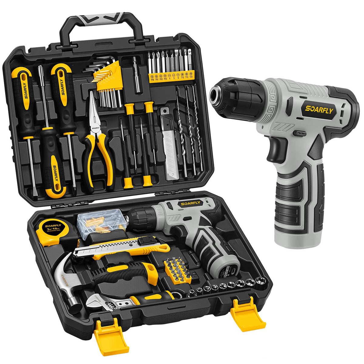 SOARFLY 157-Piece Tool Set, 8V Cordless Drill Set, Hand Tool Kit for Men and Women – product photo (Tool Sets)